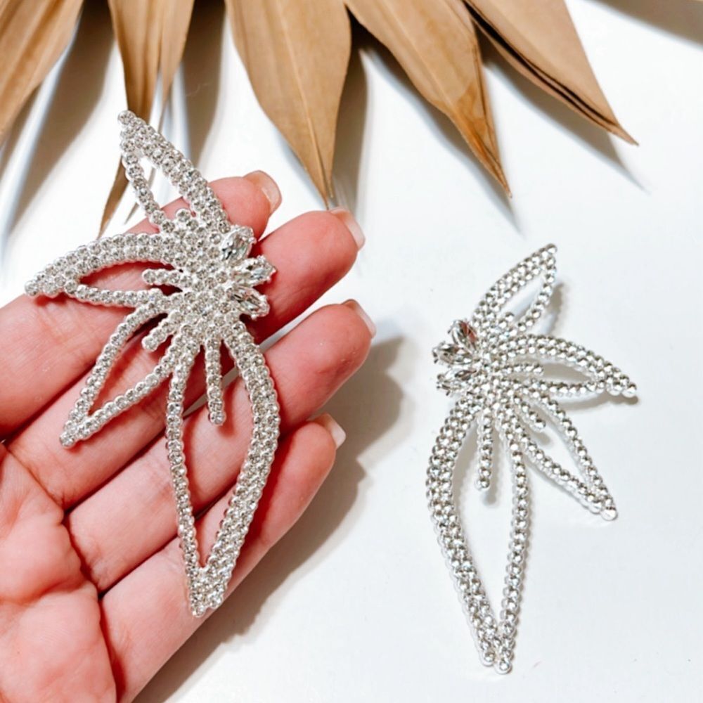 diamond flower earrings #185 - Picture 4 of 4